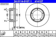 ATE 414107 brake disc 24.0114-0107.1, set of 2 - Brake Disc