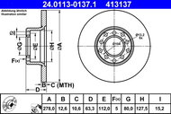 ATE 413137 brake disc 24.0113-0137.1, set of 2 - Brake Disc