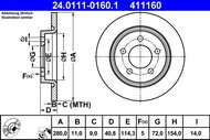 ATE 411160 brake disc 24.0111-0160.1, set of 2 - Brake Disc