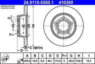 ATE 410260 brake disc 24.0110-0260.1, set of 2 - Brake Disc