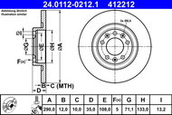 ATE 412212 brzdový kotouč 24.0112-0212.1, sada 2 ks - Brzdový kotouč