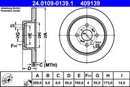 ATE 409139 brake disc 24.0109-0139.1, set of 2 - Brake Disc