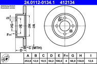 ATE 412134 brake disc 24.0112-0134.1, set of 2 - Brake Disc