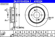 ATE 410324 brake disc 24.0110-0324.1, set of 2 - Brake Disc