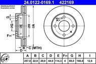 ATE brake disc 24.0122-0169.1, set of 2 - Brake Disc