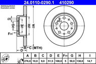 ATE 410290 brake disc 24.0110-0290.1, set of 2 - Brake Disc