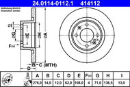 ATE 414112 brake disc 24.0114-0112.1, set of 2 - Brake Disc