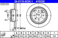 ATE 410230 brzdový kotouč 24.0110-0230.1, sada 2 ks - Brzdový kotouč