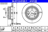 ATE 412120 brake disc 24.0112-0120.1, set of 2 - Brake Disc