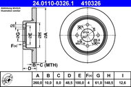 ATE 410326 brake disc 24.0110-0326.1, set of 2 - Brake Disc