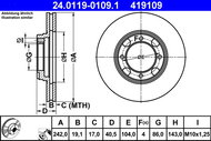 ATE 419109 brake disc 24.0119-0109.1, set of 2 - Brake Disc