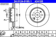 ATE 424185 brake disc 24.0124-0185.1, set of 2 - Brake Disc