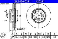 ATE 420211 brake disc 24.0120-0211.1, set of 2 - Brake Disc