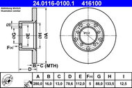 ATE 416100 brake disc 24.0116-0100.1, set of 2 - Brake Disc