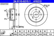 ATE 410215 brake disc 24.0110-0215.1, set of 2 - Brake Disc