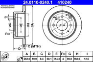 ATE 410240 brake disc 24.0110-0240.1, set of 2 - Brake Disc