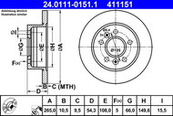 ATE 411151 brake disc 24.0111-0151.1, set of 2 - Brake Disc