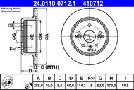ATE 410712 brake disc 24.0110-0712.1, set of 2 - Brake Disc
