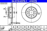 ATE 410378 brake disc 24.0110-0378.1, set of 2 - Brake Disc