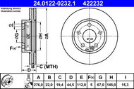 ATE 422232 brake disc 24.0122-0232.1, set of 2 - Brake Disc