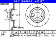 ATE 412197 brake disc 24.0112-0197.1, set of 2 - Brake Disc