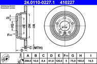 ATE 410227 brake disc 24.0110-0227.1, set of 2 - Brake Disc