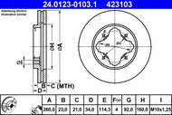 ATE 423103 brake disc 24.0123-0103.1, set of 2 - Brake Disc