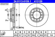 ATE brake disc 24.0113-0159.1, set of 2 - Brake Disc