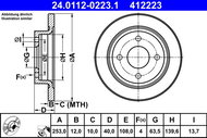 ATE brake disc 24.0112-0223.1, set of 2 - Brake Disc