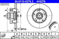 ATE 410276 brake disc 24.0110-0276.2, set of 2 - Brake Disc