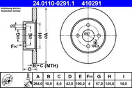 ATE 410291 brake disc 24.0110-0291.1, set of 2 - Brake Disc