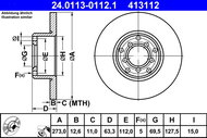 ATE 413112 brake disc 24.0113-0112.1, set of 2 - Brake Disc