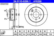 ATE 410266 brake disc 24.0110-0266.1, set of 2 - Brake Disc