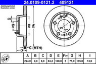 ATE 409121 brake disc 24.0109-0121.2, set of 2 - Brake Disc