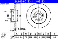 ATE 409163 brake disc 24.0109-0163.1, set of 2 - Brake Disc