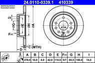 ATE 410339 brake disc 24.0110-0339.1, set of 2 - Brake Disc