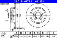 ATE 411171 brake disc 24.0111-0171.1, set of 2 - Brake Disc