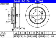 ATE 417109 brake disc 24.0117-0109.1, set of 2 - Brake Disc