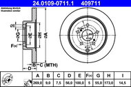 ATE 409711 brake disc 24.0109-0711.1, set of 2 - Brake Disc