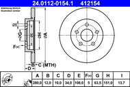 ATE 412154 brake disc 24.0112-0154.1, set of 2 - Brake Disc