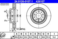 ATE 426107 brake disc 24.0126-0107.1, set of 2 - Brake Disc