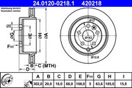 ATE brake disc 24.0120-0218.1, set of 2 - Brake Disc