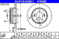 ATE 410388 brake disc 24.0110-0388.1, set of 2 - Brake Disc