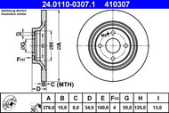 ATE 410307 brake disc 24.0110-0307.1, set of 2 - Brake Disc