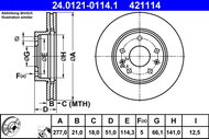 ATE 421114 brake disc 24.0121-0114.1, set of 2 - Brake Disc