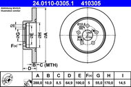 ATE 410305 brake disc 24.0110-0305.1, set of 2 - Brake Disc