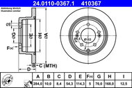ATE 410367 brake disc 24.0110-0367.1, set of 2 - Brake Disc