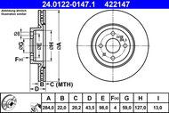 ATE 422147 brake disc 24.0122-0147.1, set of 2 - Brake Disc
