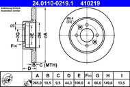 ATE 410219 brake disc 24.0110-0219.1, set of 2 - Brake Disc