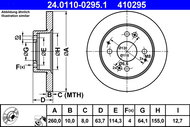 ATE 410295 brake disc 24.0110-0295.1, set of 2 - Brake Disc